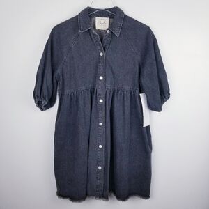 Fantastic Fawn Katy Washed Denim Babydoll Dress NWT